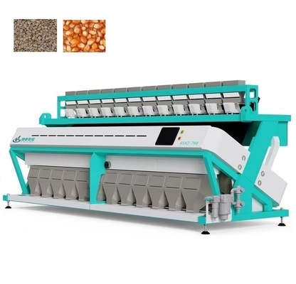 High Output 12 Chutes Color Sorter Equipment 768 Channels Corn Color Sorter